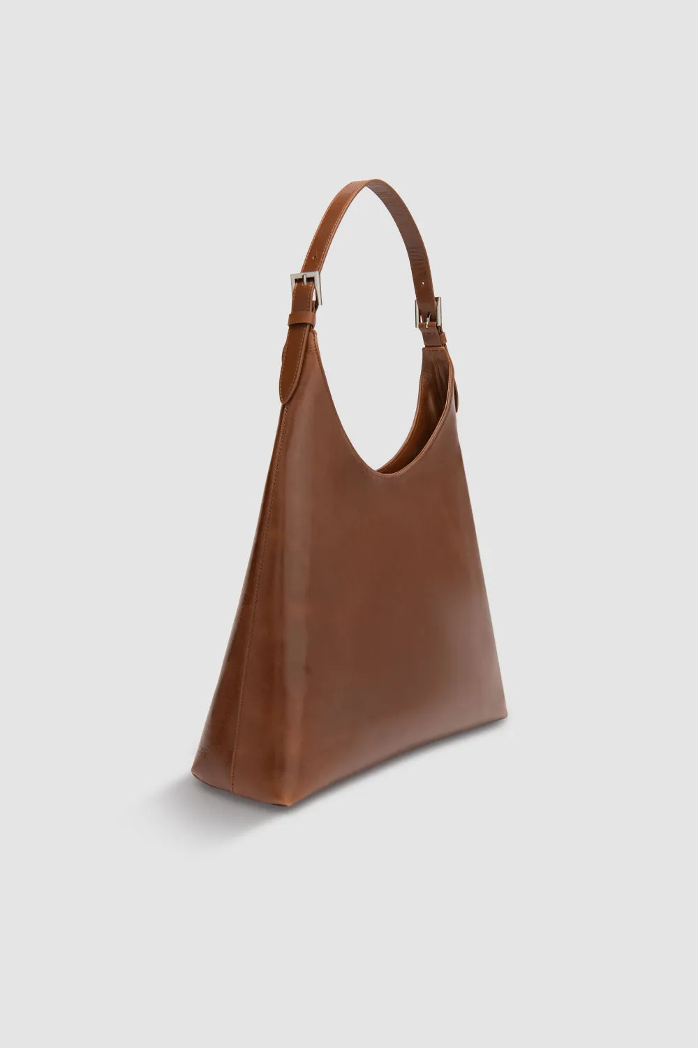 Camryn Tan Distressed Leather Shoulder Bag sold by BY FAR product image thumbnail 2