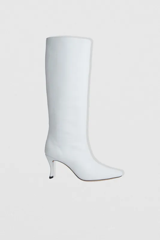 Stevie 42 White Nappa Leather Knee-High Boot sold by BY FAR