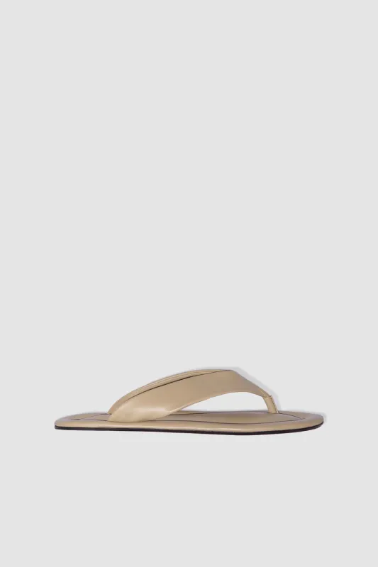 Dasha Mangrove Lamb Nappa Leather Flip-Flop Sandal sold by BY FAR
