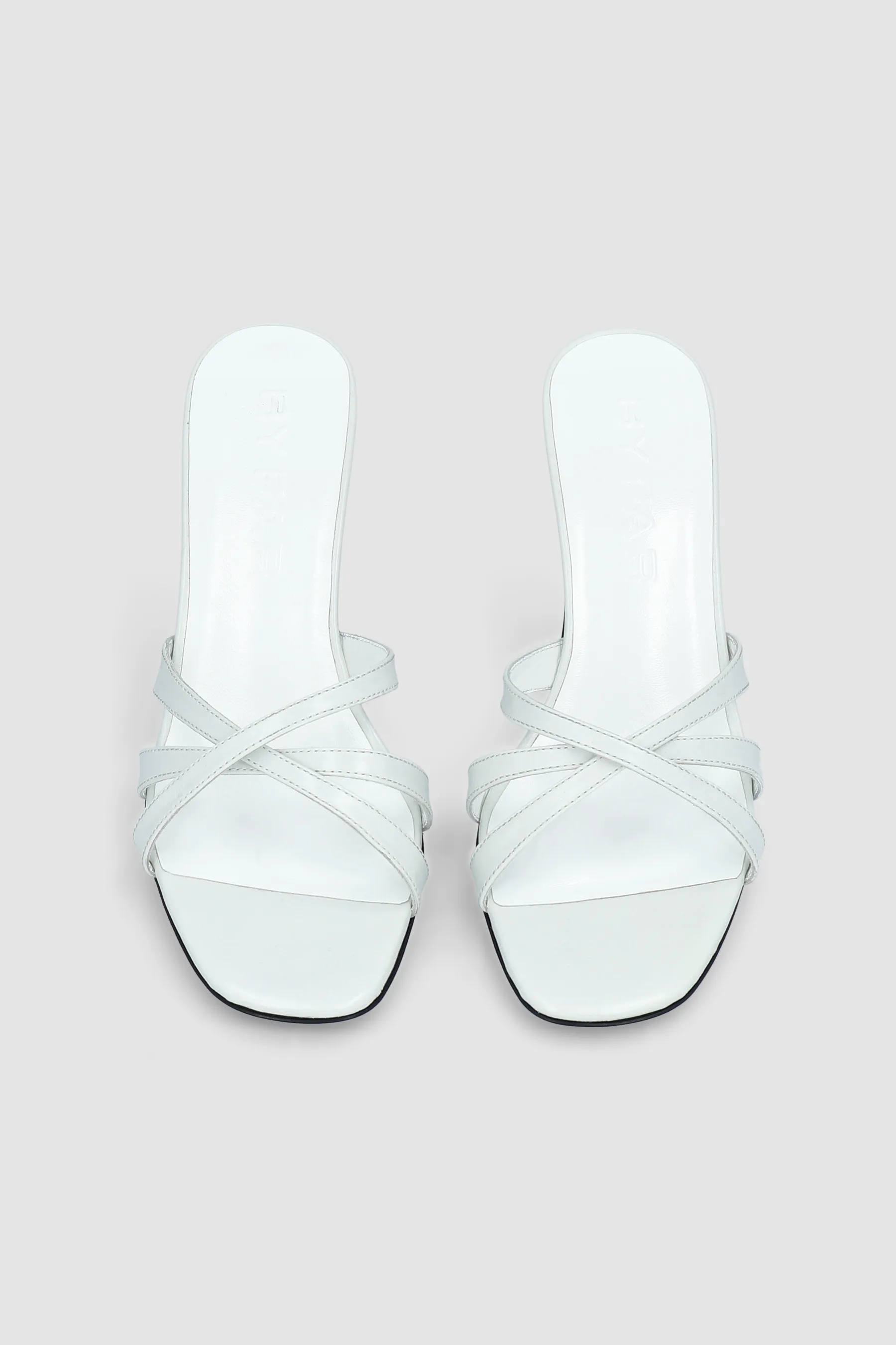 Julie Burrata Creased Calf Leather Mule sold by BY FAR product image thumbnail 3