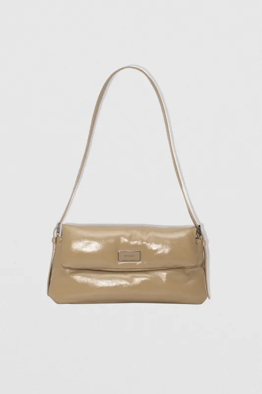 Puffy Tilda Mangrove Glossed Nappa Leather Shoulder Bag sold by BY FAR