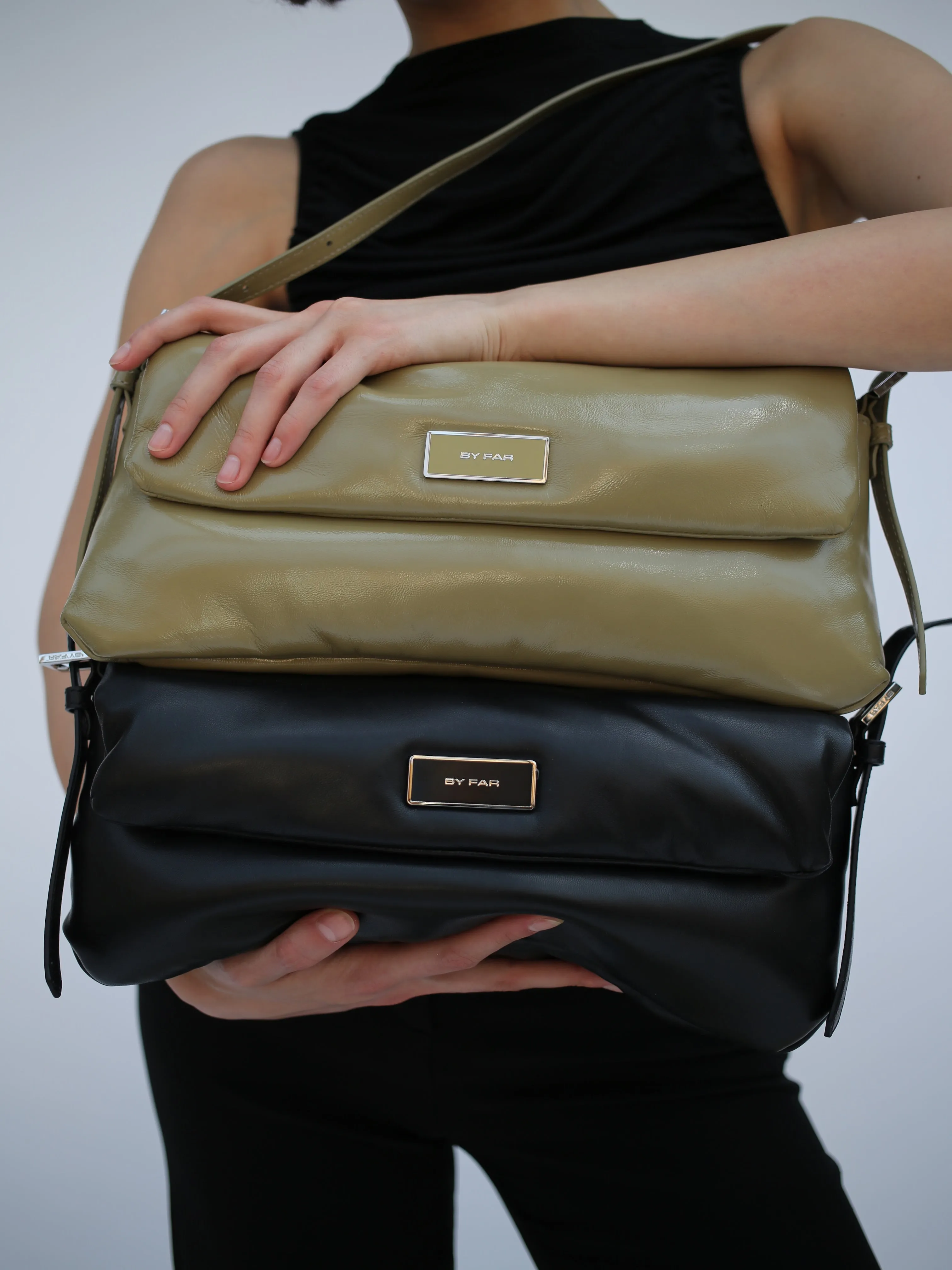 Puffy Tilda Black Lamb Nappa Leather Shoulder Bag sold by BY FAR product image thumbnail 4