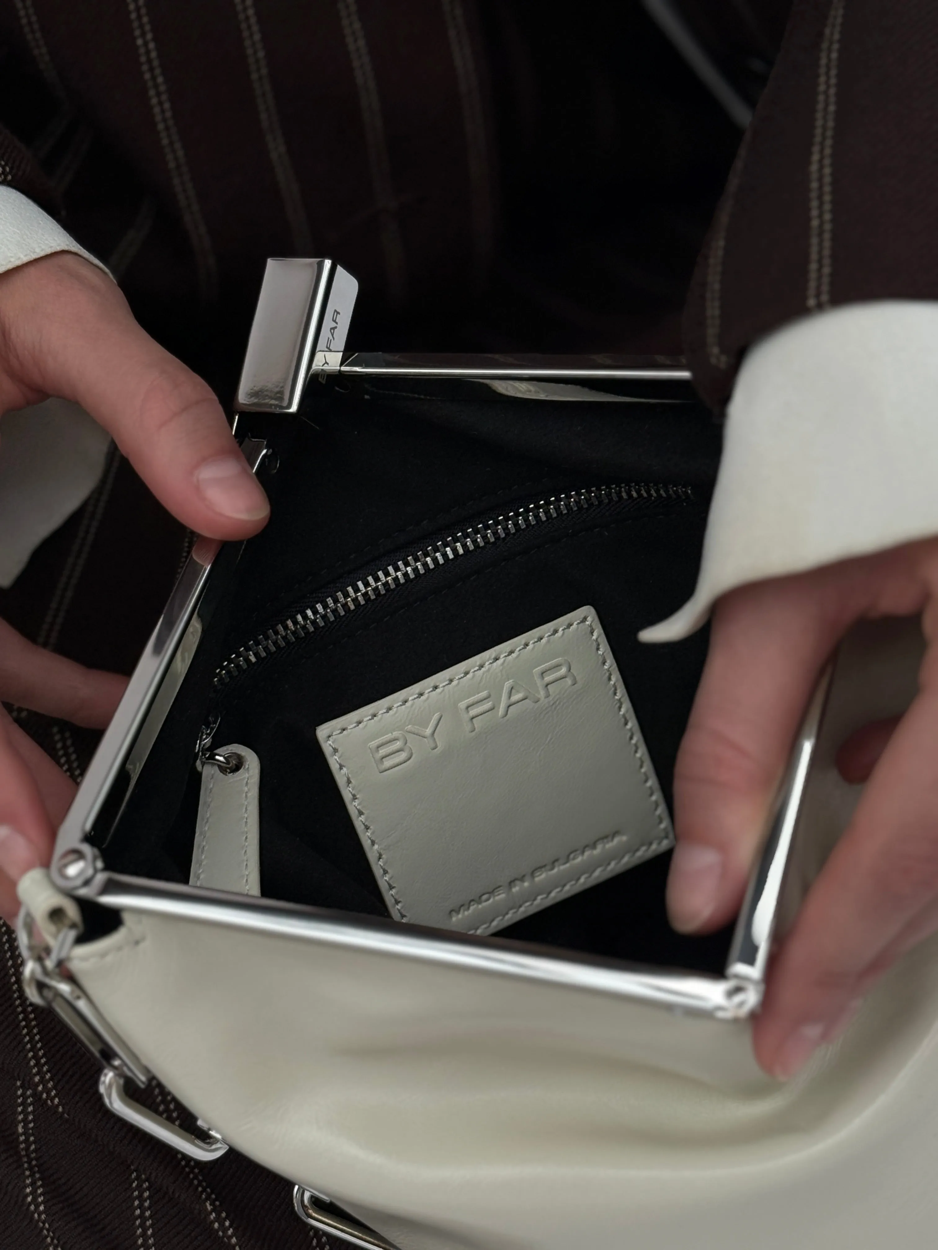 Prisma Limewash Creased Leather Top-Handle Bag sold by BY FAR product image thumbnail 4