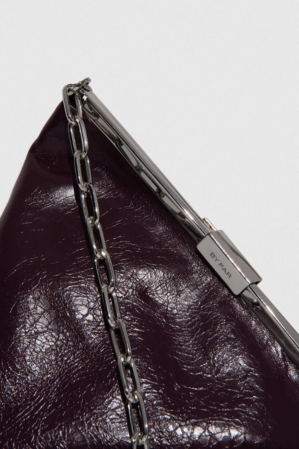 Prisma Raisin Creased Leather Top-Handle Bag sold by BY FAR product image thumbnail 3