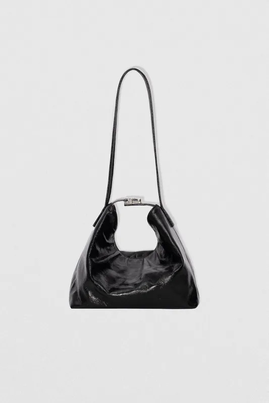 Bea Black Creased Leather Hobo Bag made by BY FAR