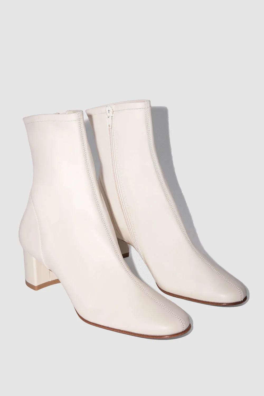 Sofia White Leather Ankle Boot sold by BY FAR product image thumbnail 2