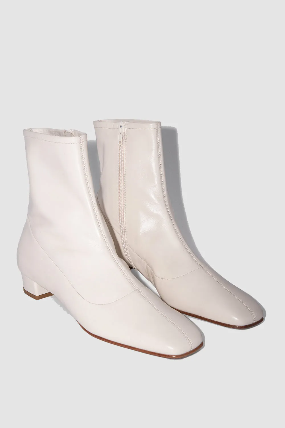 Este White Leather Ankle Boot sold by BY FAR product image thumbnail 2