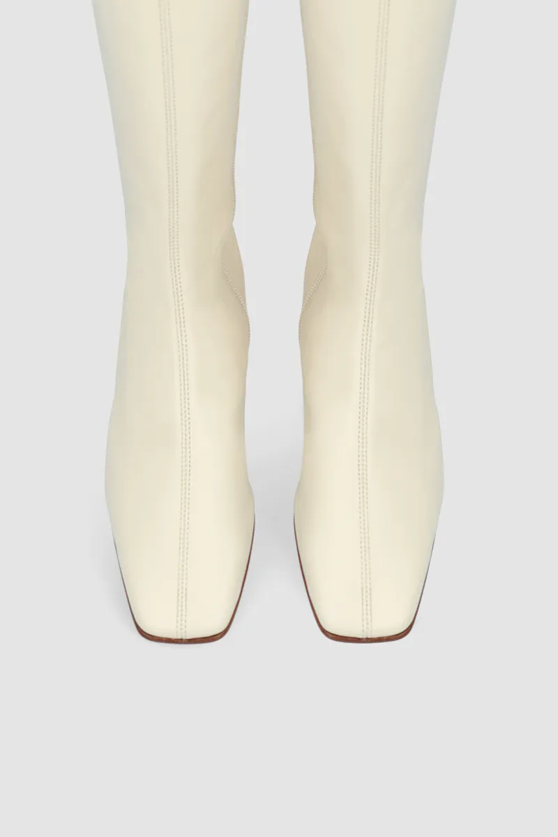 Edie Off White Leather Knee-High Boot sold by BY FAR product image thumbnail 3