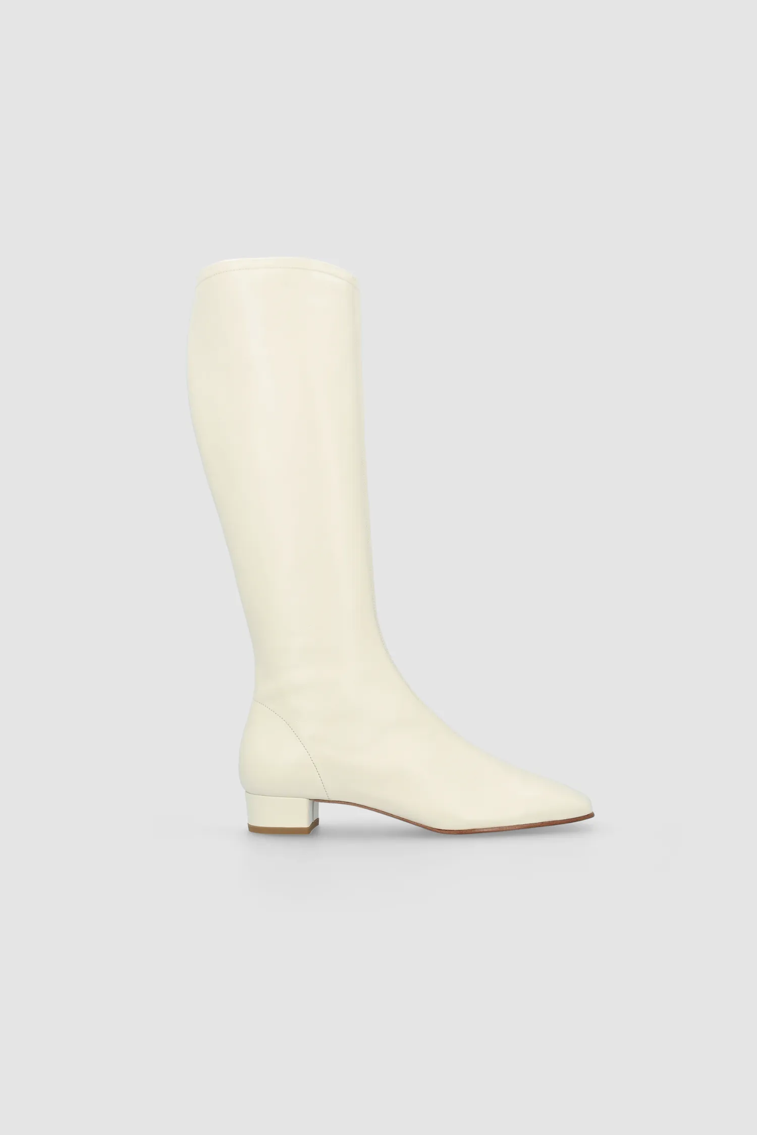 Edie Off White Leather Knee-High Boot sold by BY FAR