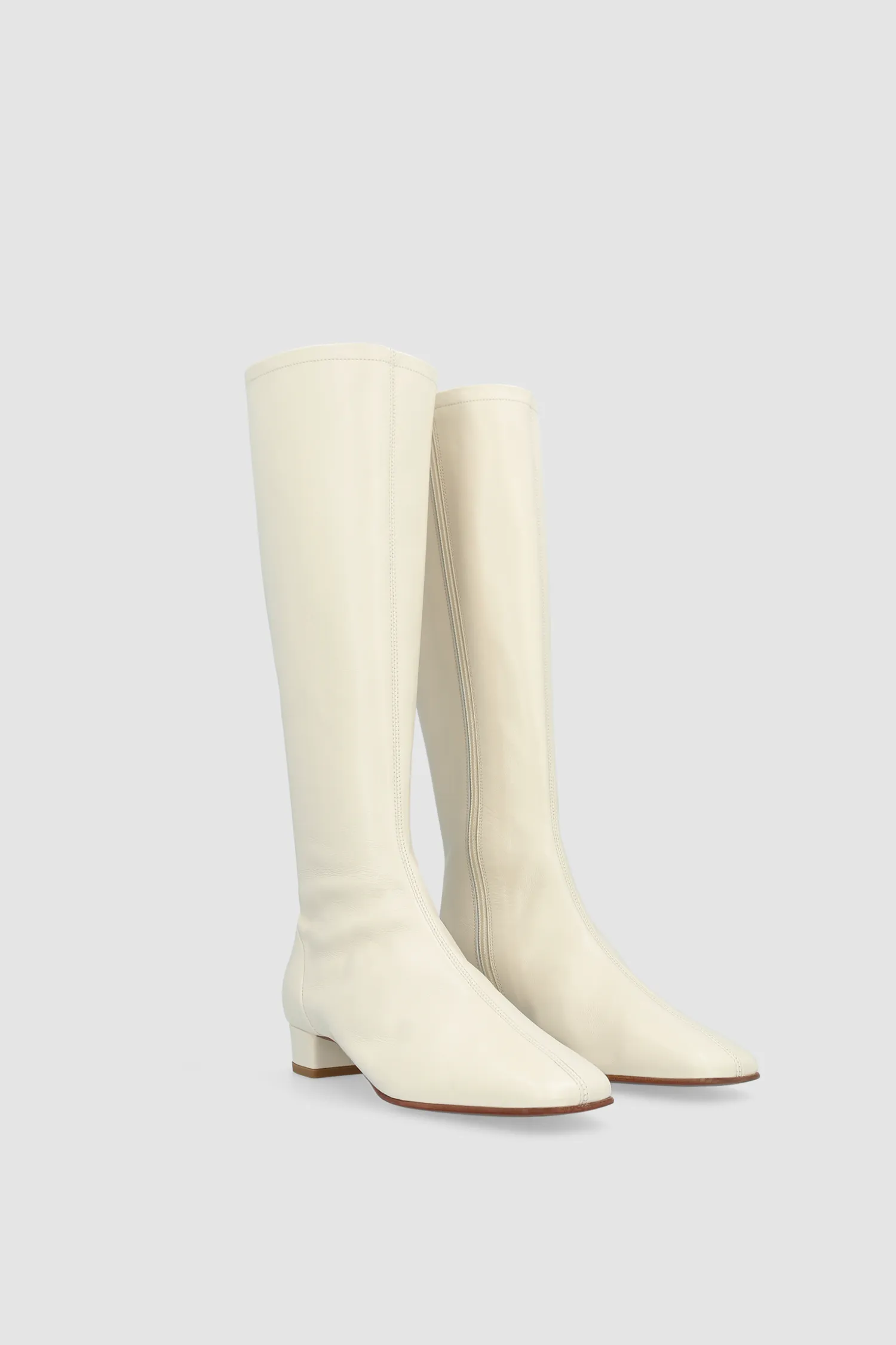 Edie Off White Leather Knee-High Boot sold by BY FAR product image thumbnail 2