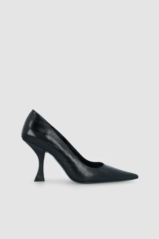 Viva Black Eel Embossed Leather Pump sold by BY FAR