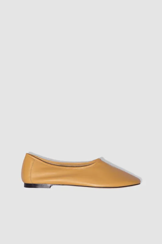 Prudence Cumin Lamb Nappa Leather Ballet Flat sold by BY FAR
