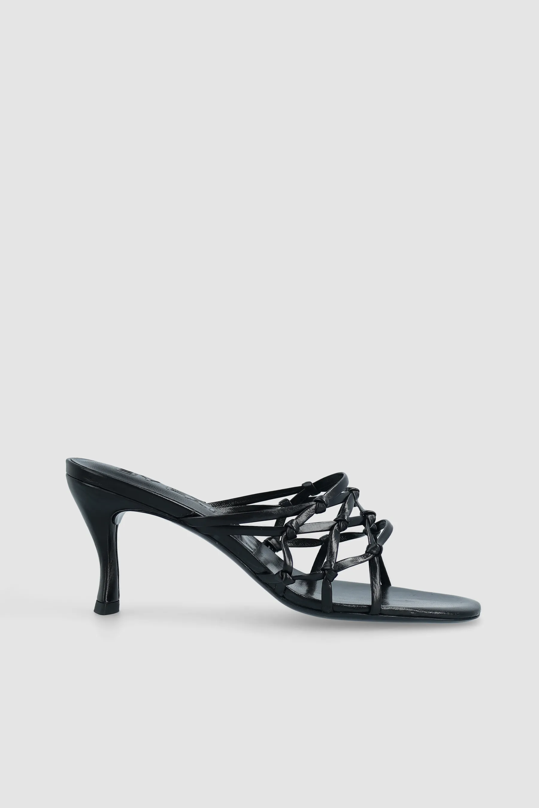 Malaya Black Creased Calf Leather Mule sold by BY FAR