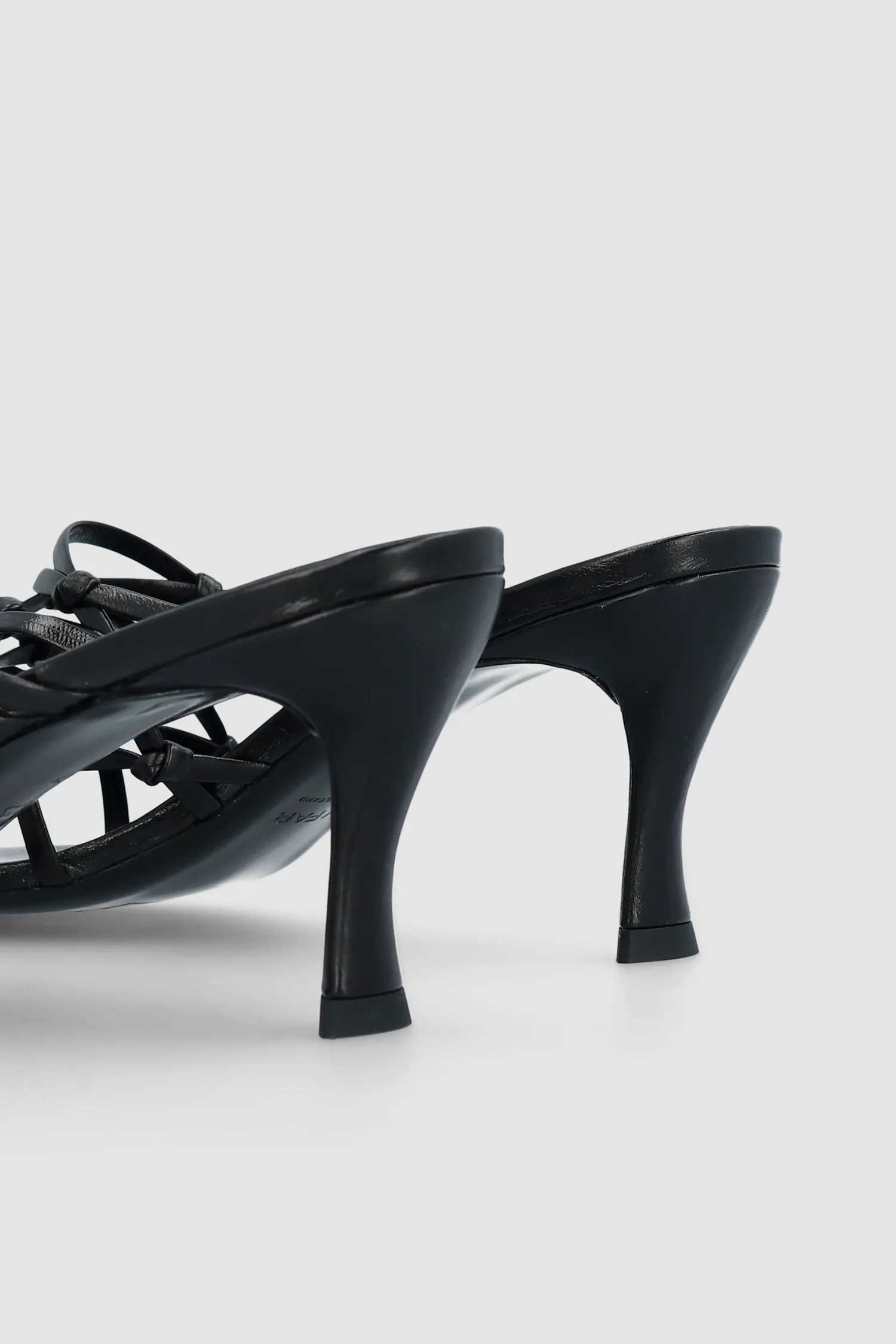 Malaya Black Creased Calf Leather Mule sold by BY FAR product image thumbnail 4