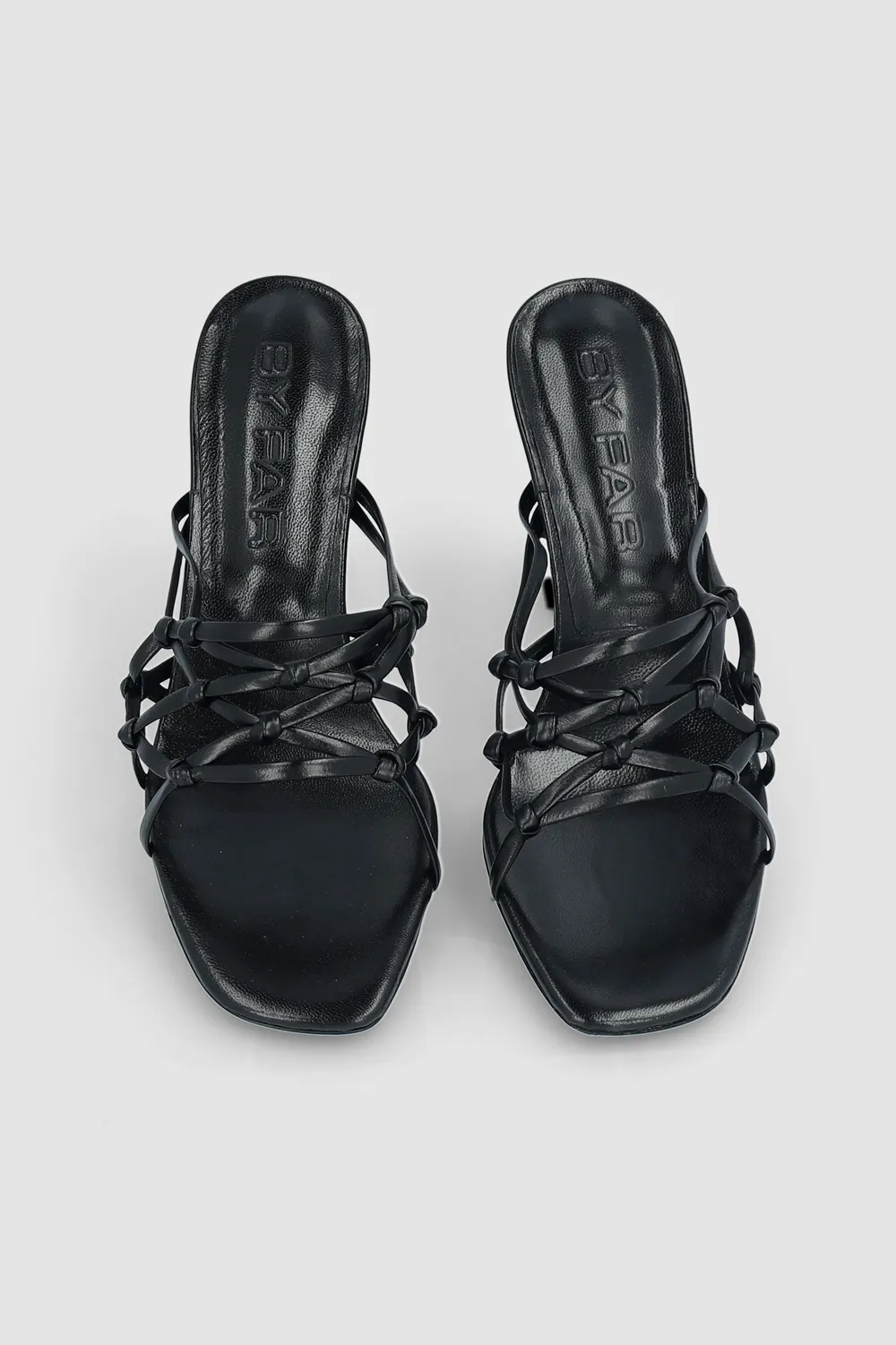 Malaya Black Creased Calf Leather Mule sold by BY FAR product image thumbnail 3