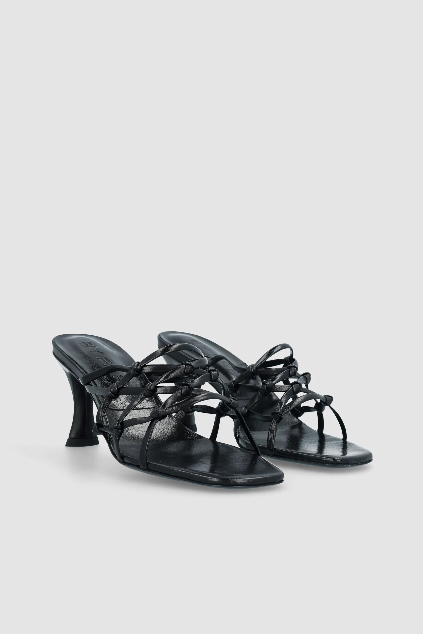 Malaya Black Creased Calf Leather Mule sold by BY FAR product image thumbnail 2