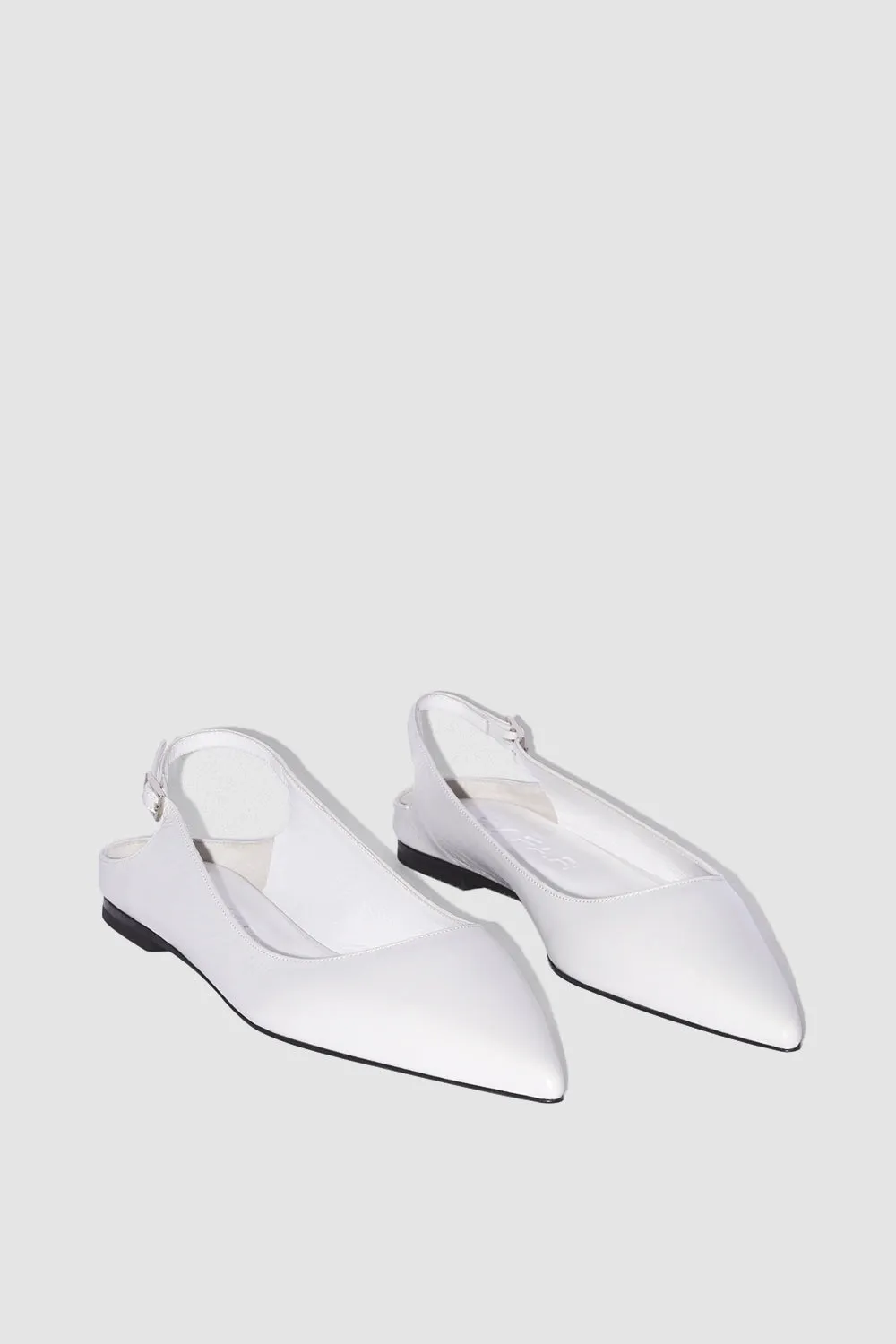 Koyna Burrata Creased Calf Leather Slingback Flat sold by BY FAR product image thumbnail 2