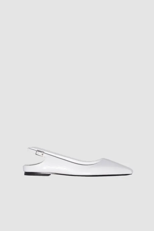 Koyna Burrata Creased Calf Leather Slingback Flat sold by BY FAR