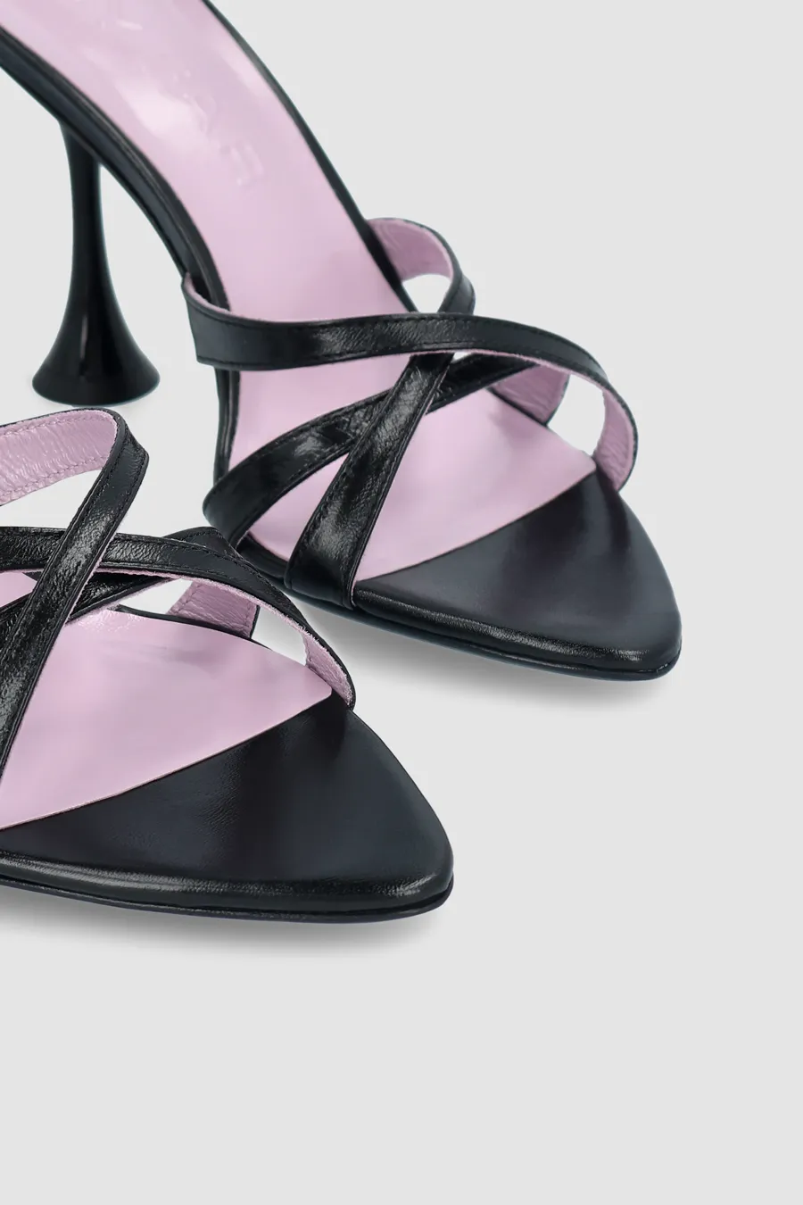 Juliette Black Creased Leather Sandal sold by BY FAR product image thumbnail 3