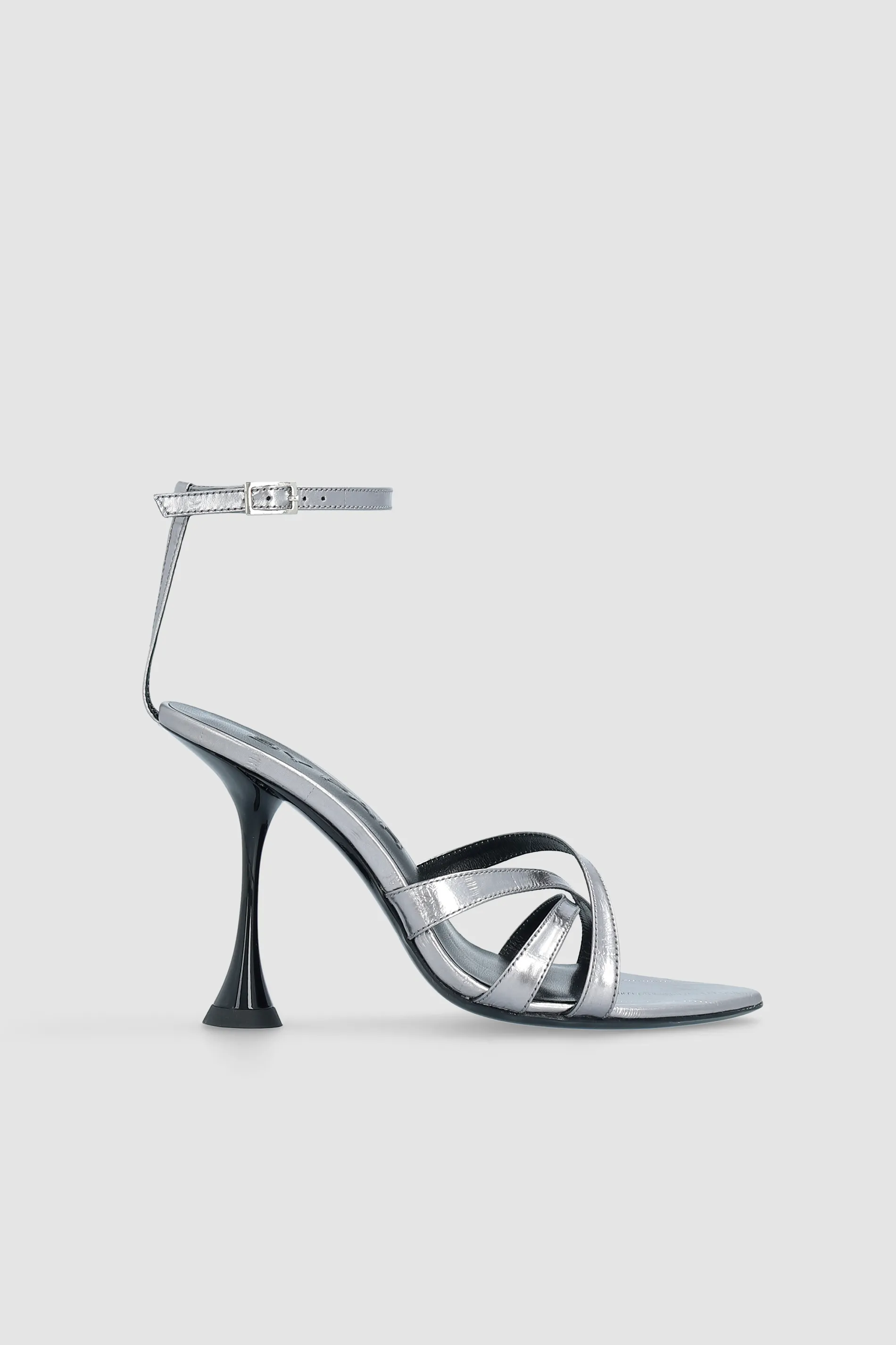 Juliette Inox Eel Embossed Metallic Leather Sandal sold by BY FAR