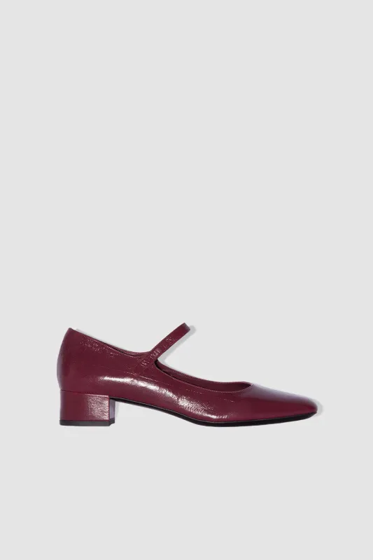 Ginny Sour Cherry Eel Embossed Leather Mary Jane Pump sold by BY FAR