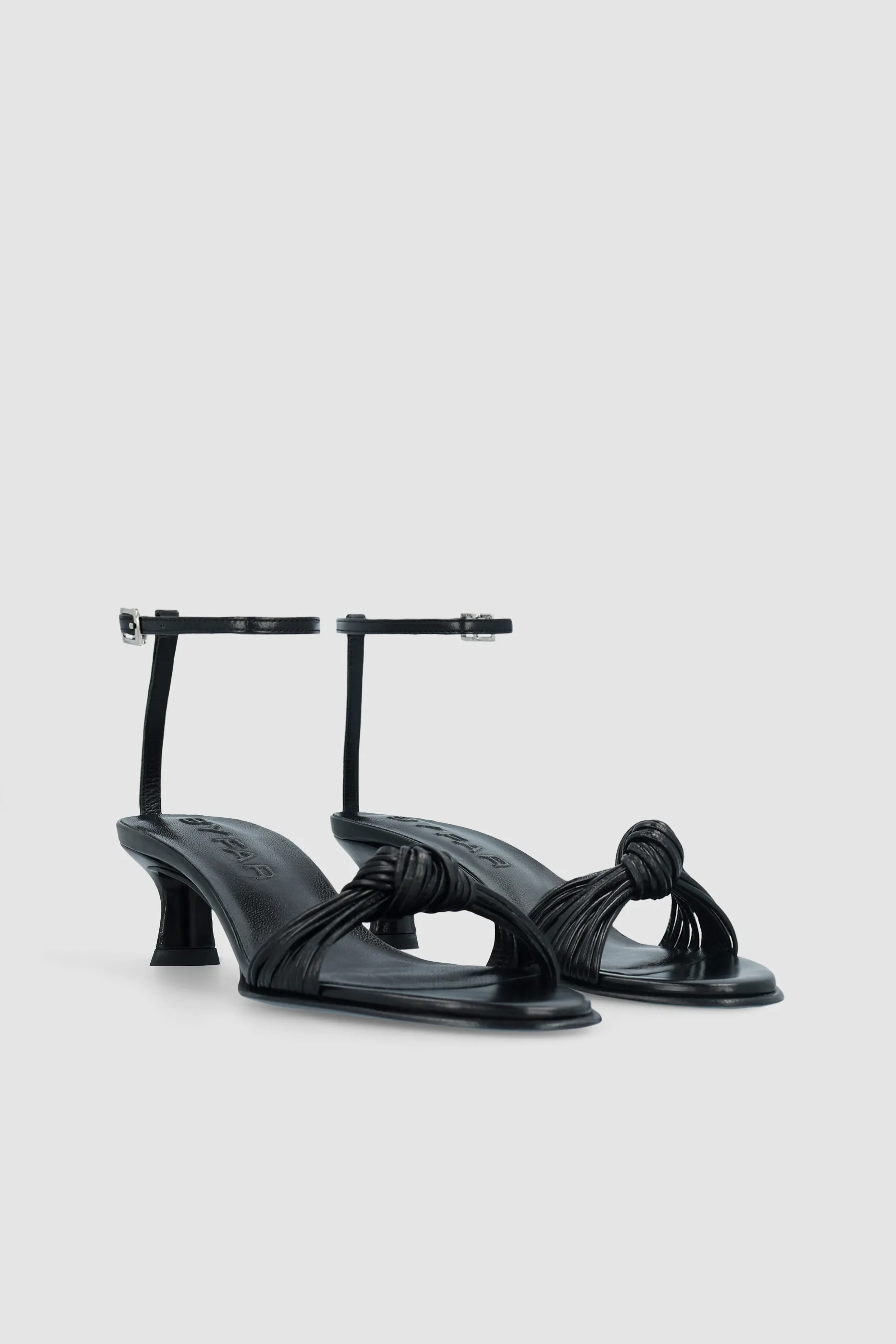 Egon Black Creased Calf Leather Sandal sold by BY FAR product image thumbnail 2