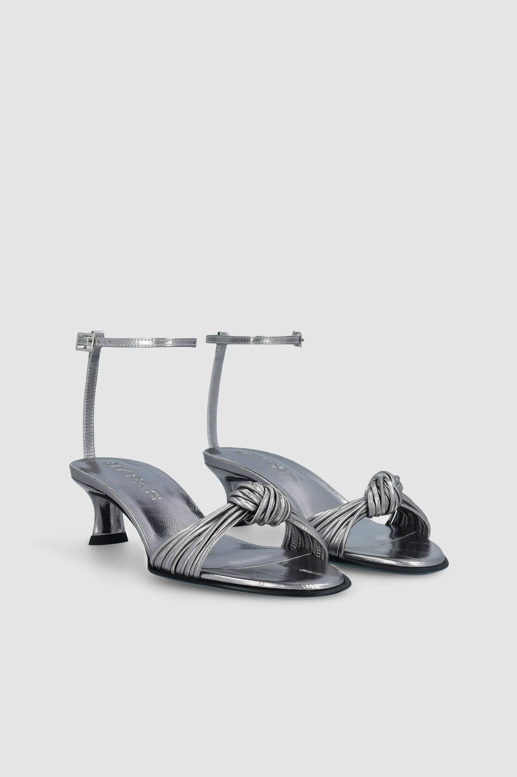 Egon Inox Eel Embossed Metallic Leather Sandal sold by BY FAR product image thumbnail 2