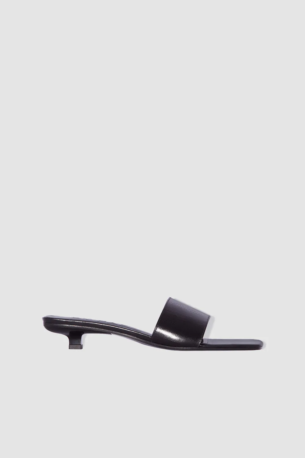 Ceni Black Eel Embossed Leather Slip-On Mule sold by BY FAR