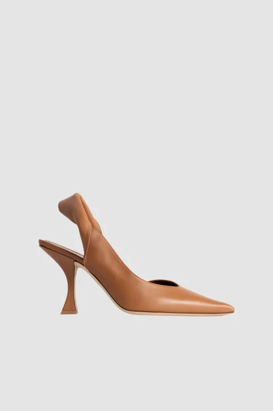 Yasha Summer Tan Nappa Leather Slingback Pump made by BY FAR