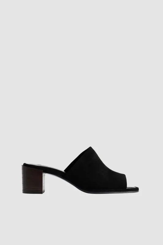 Francisco Black Suede Leather Mule sold by BY FAR