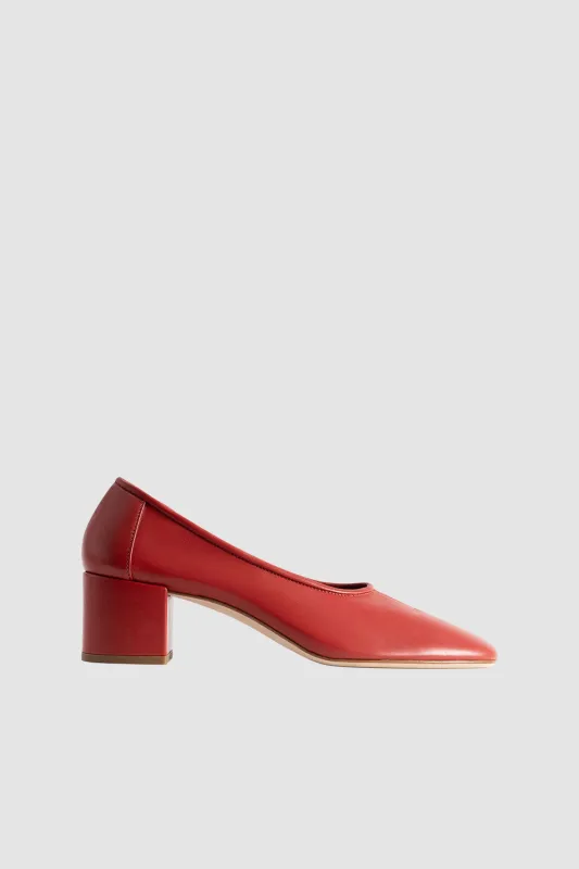 Prudence 45 Blood Red Nappa Leather Pump made by BY FAR