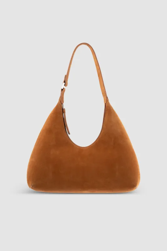 Amber Summer Tan Suede Leather Shoulder Bag made by BY FAR