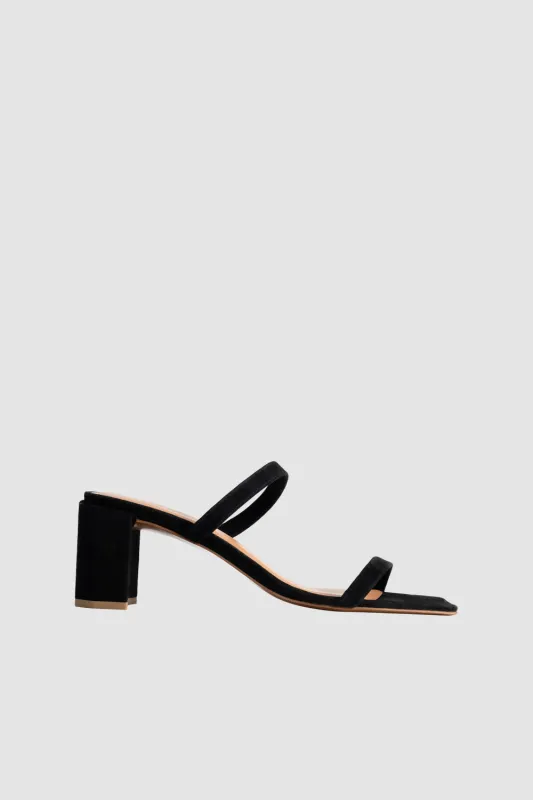 Tanya Black Suede Slip-On Mule sold by BY FAR
