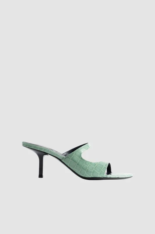 Serena Fresh Croco Embossed Leather Slip-On Mule made by BY FAR
