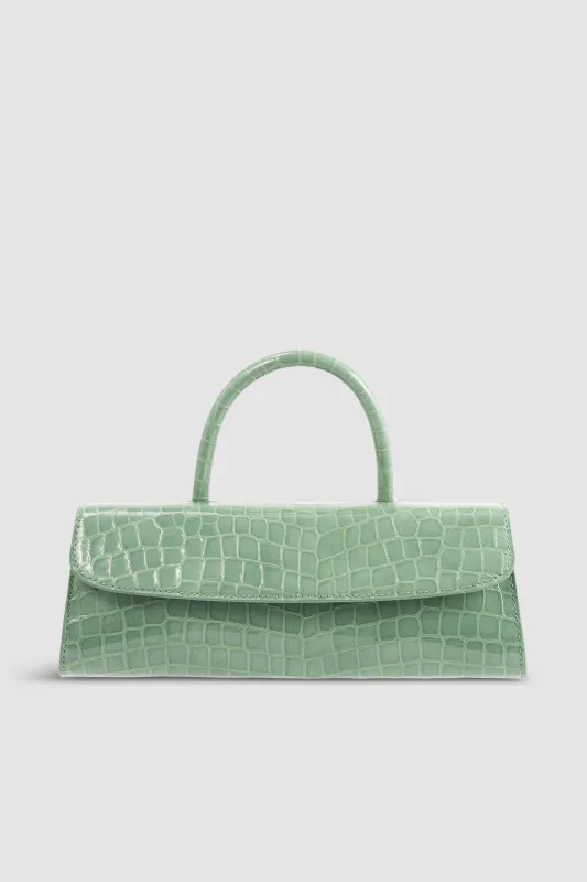 Mini Longa Fresh Croco Embossed Leather Top-Handle Bag made by BY FAR