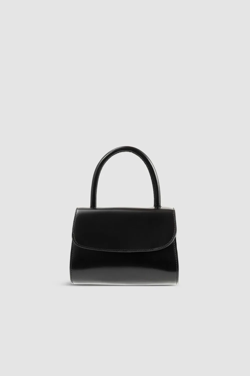 Mini 2.0 Black Semi Patent Leather Top-Handle Bag sold by BY FAR