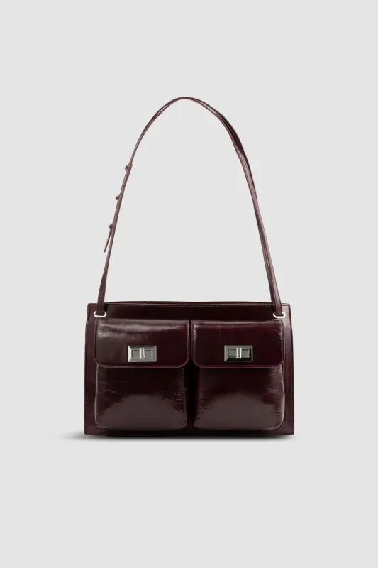 Billy Tote Grape Calf Leather Shoulder Bag made by BY FAR