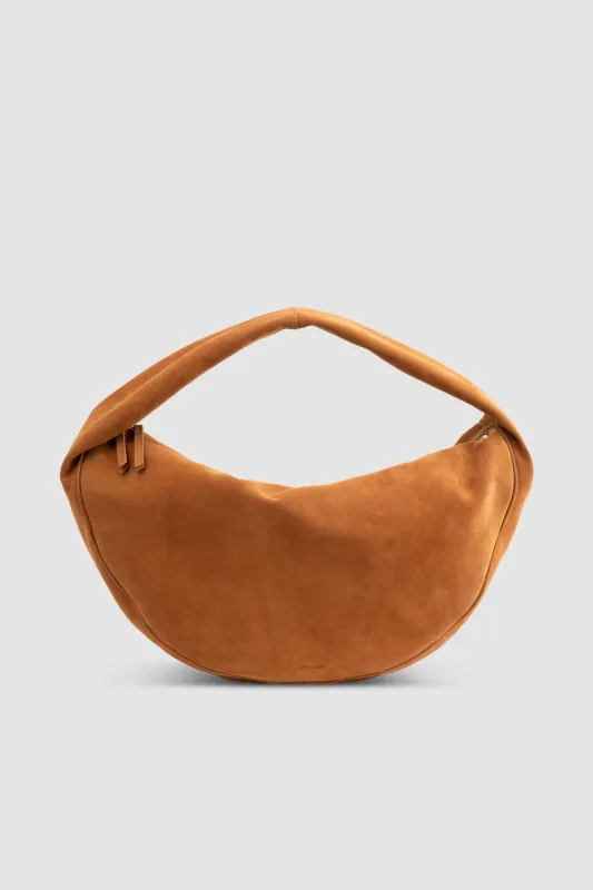 Maxi Cush Summer Tan Suede Leather Shoulder Bag sold by BY FAR