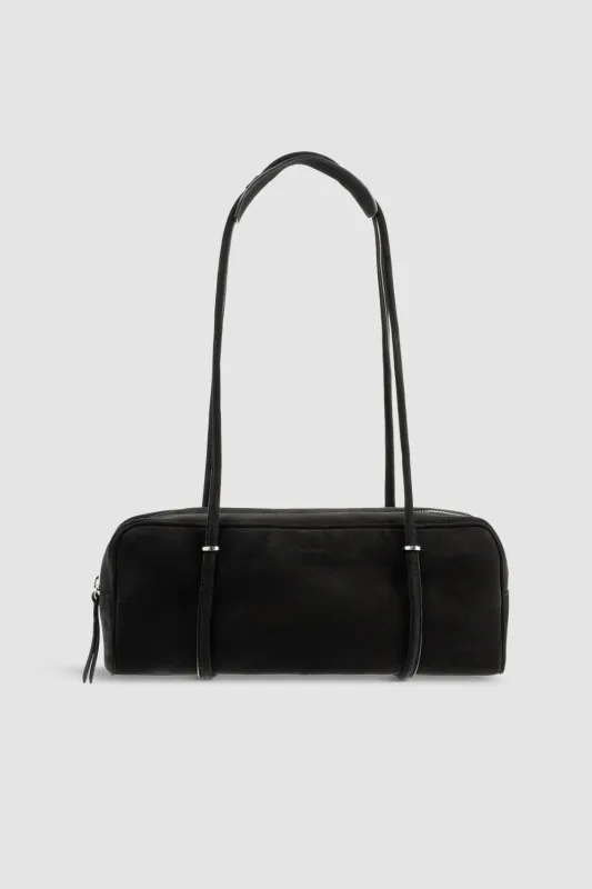 Kimberly Black Suede Leather Shoulder Bag made by BY FAR