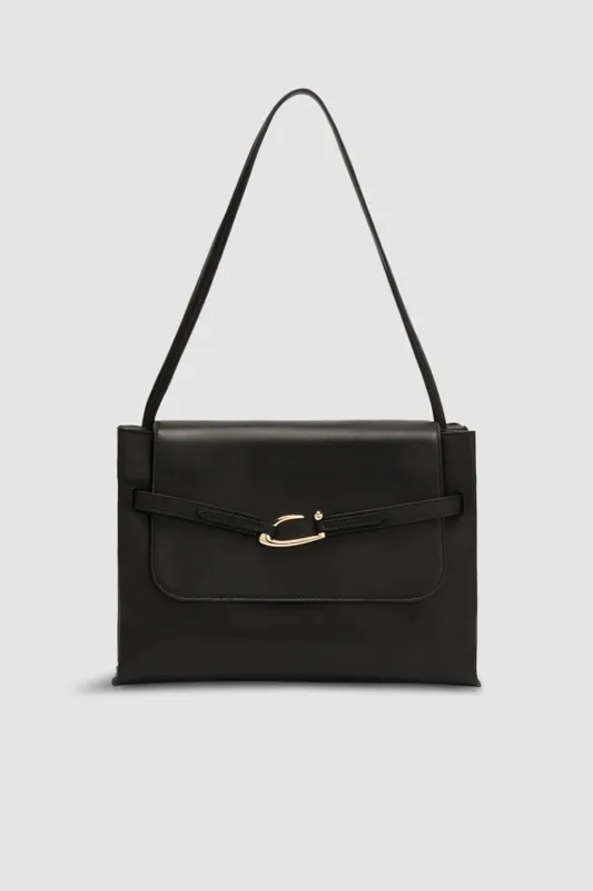 Cora Black Nappa Leather Shoulder Bag made by BY FAR