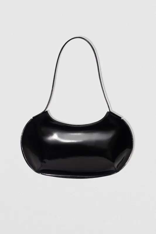 Horner Black Semi Patent Leather Shoulder Bag made by BY FAR