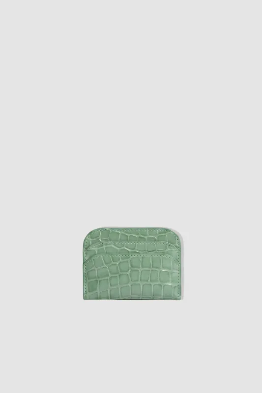 Horizon Fresh Croco Embossed Leather Card Holder made by BY FAR
