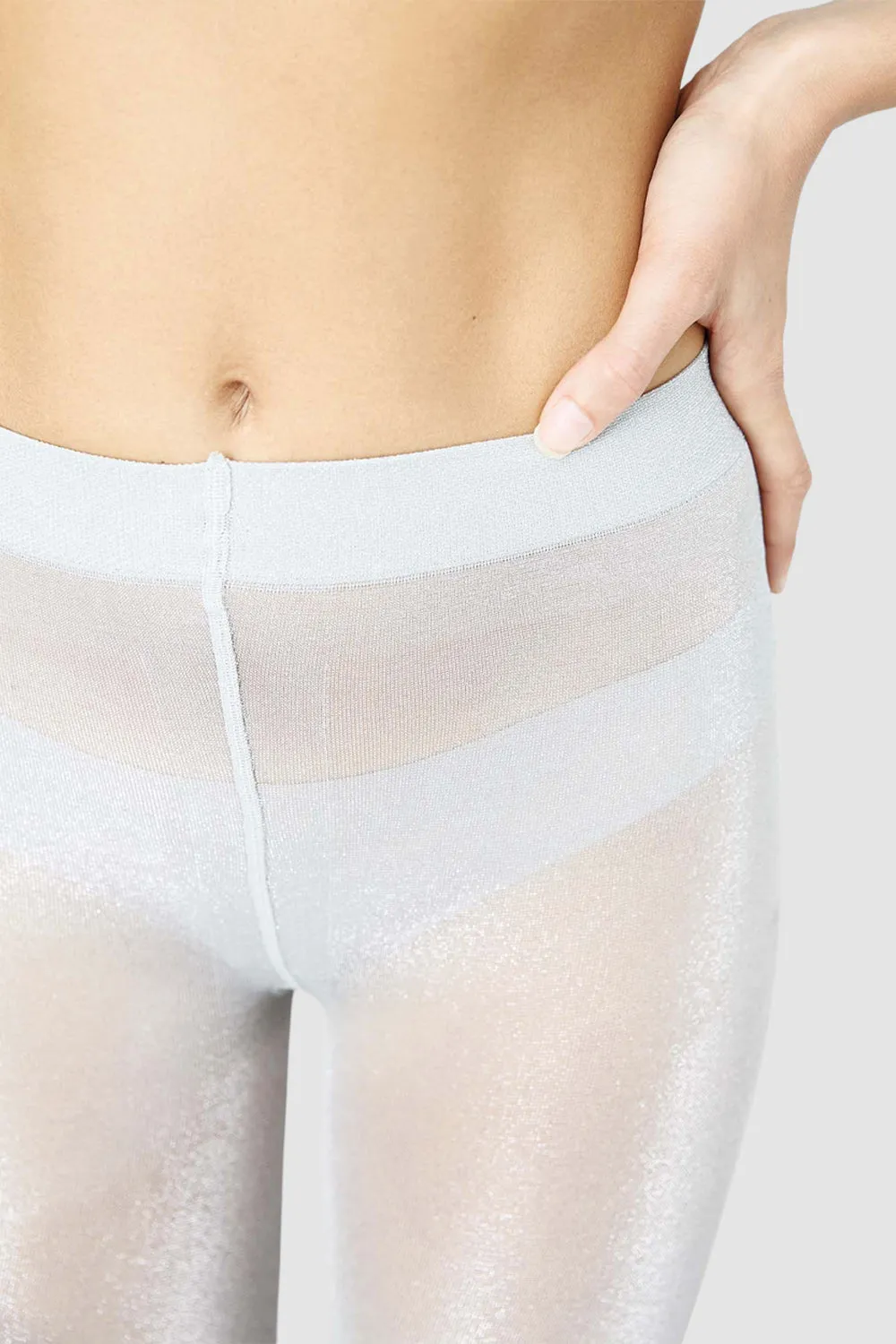 Sharon Shimmery Tights Moonlight Silver sold by BY FAR product image thumbnail 4