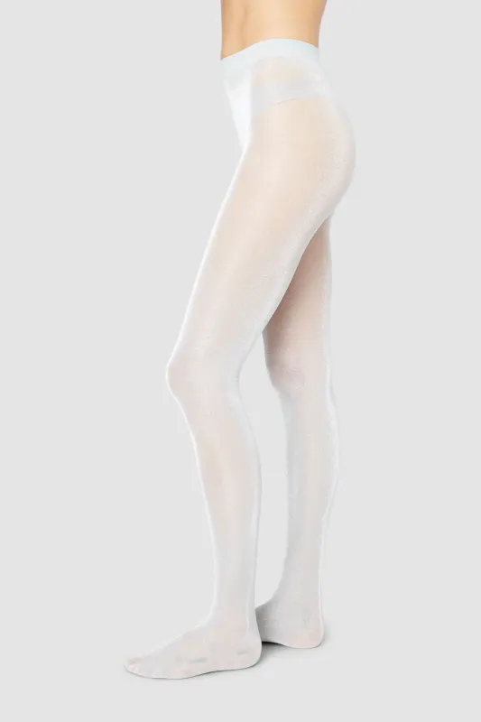 Sharon Shimmery Tights Moonlight Silver made by BY FAR