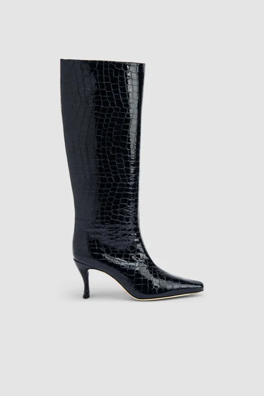 Stevie 42 Croco Embossed Knee-High Boot made by BY FAR