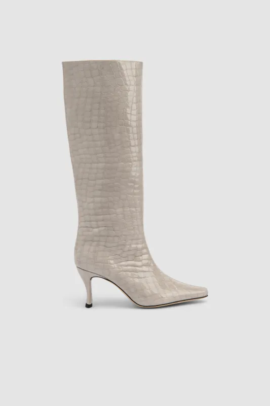Stevie 42 Croco Embossed Knee-High Boot made by BY FAR
