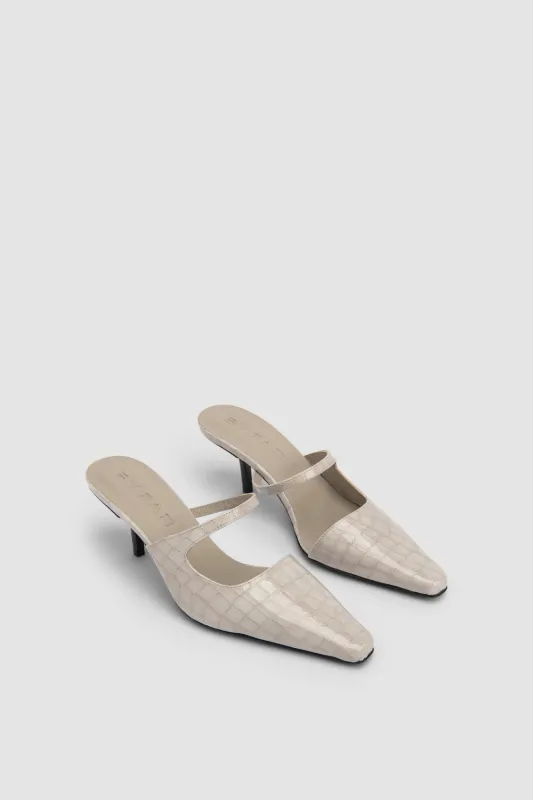 Serena Closed Toe Croco Embossed Mule made by BY FAR