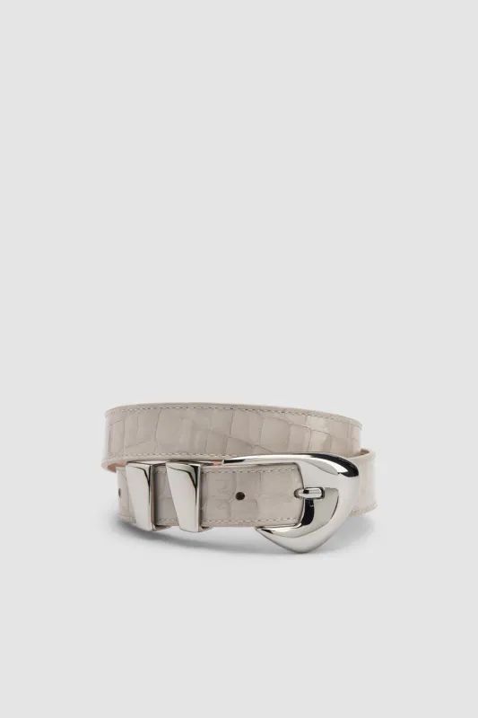 Moore Croco Embossed Belt made by BY FAR