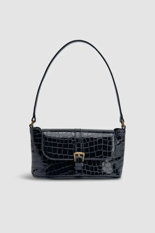 Miranda Baguette Croco Embossed Shoulder Bag made by BY FAR