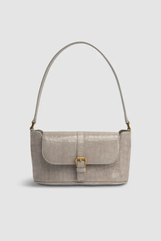 Miranda Baguette Croco Embossed Shoulder Bag made by BY FAR